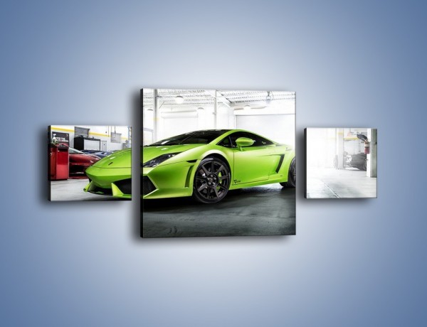 Obraz na płótnie – Lamborghini Gallardo w garażu – trzyczęściowy TM205W4