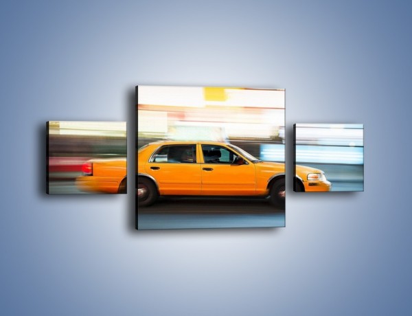 Obraz na płótnie – Żółta taksówka w ruchu – trzyczęściowy TM221W4