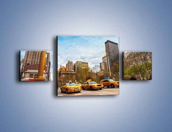 Obraz na płótnie – Taksówki na Fifth Avenue – trzyczęściowy TM223W4