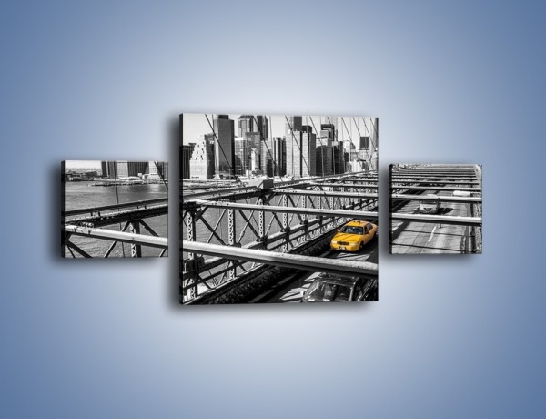Obraz na płótnie – Taksówka na nowojorskim moście – trzyczęściowy TM224W4