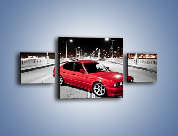 Obraz na płótnie – BMW 5 E34 na moście – trzyczęściowy TM227W4