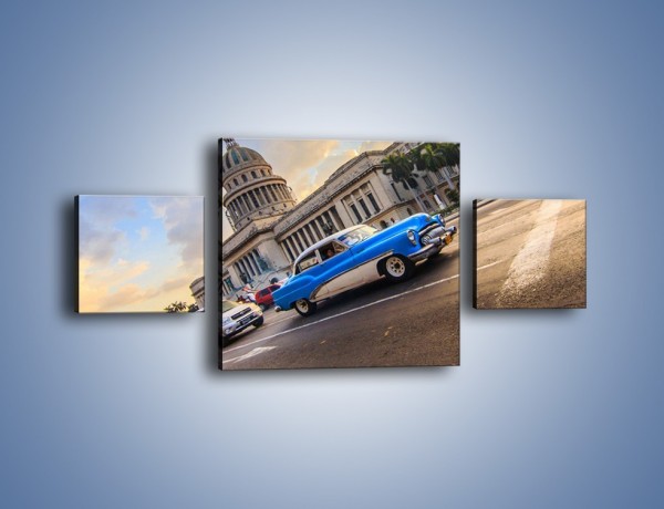 Obraz na płótnie – Samochody na ulicach Hawany – trzyczęściowy TM243W4