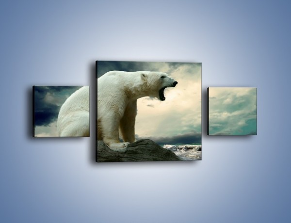 Obraz na płótnie – Donośny krzyk polarnego niedźwiedzia – trzyczęściowy Z114W4