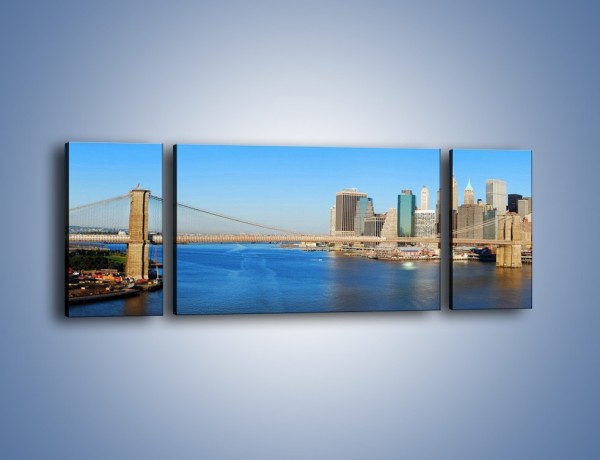 Obraz na płótnie – Most w Nowym Yorku w świetle dnia – trzyczęściowy AM125W5