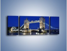 Obraz na płótnie – Tower Bridge nocą – trzyczęściowy AM145W5