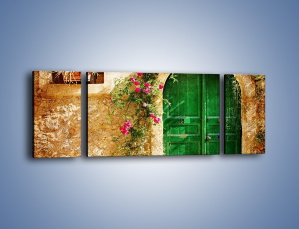 Obraz na płótnie – Drzwi w greckim domu vintage – trzyczęściowy AM192W5