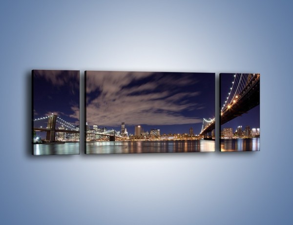 Obraz na płótnie – Rozświetlone nowojorskie mosty – trzyczęściowy AM204W5