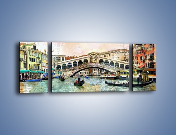 Obraz na płótnie – Wenecja w stylu vintage – trzyczęściowy AM239W5