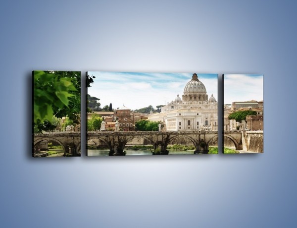 Obraz na płótnie – Rzeka Tyber na tle bazyliki – trzyczęściowy AM303W5