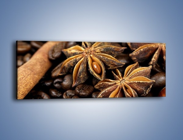 Obraz na płótnie – Goździkowe kwiaty z kawą – jednoczęściowy panoramiczny JN275