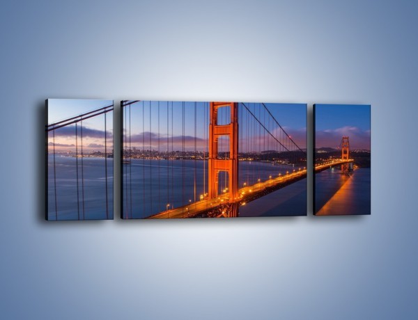 Obraz na płótnie – Rozświetlony most Golden Gate – trzyczęściowy AM360W5