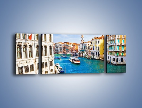 Obraz na płótnie – Kolorowy świat Wenecji – trzyczęściowy AM362W5