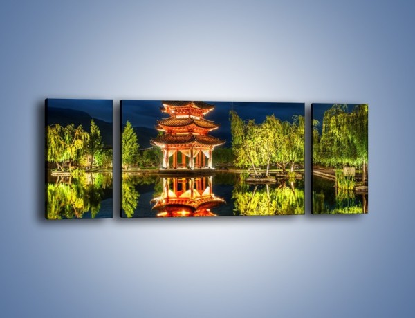 Obraz na płótnie – Urokliwy park w Chinach – trzyczęściowy AM365W5