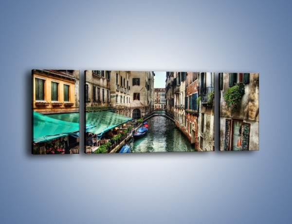Obraz na płótnie – Wenecka uliczka w kolorach HDR – trzyczęściowy AM374W5