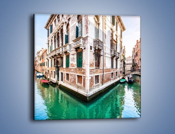 Obraz na płótnie – Skrzyżowanie wodne w Wenecji – jednoczęściowy kwadratowy AM081