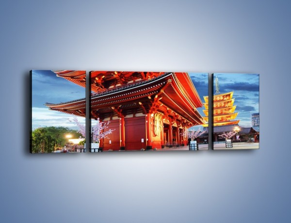 Obraz na płótnie – Świątynia Senso-ji w Tokyo – trzyczęściowy AM378W5