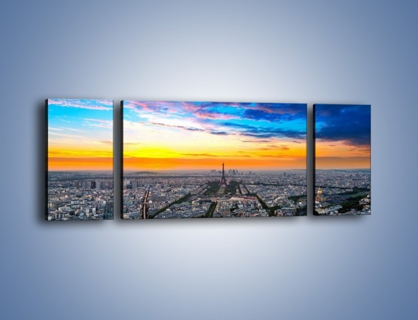 Obraz na płótnie – Panorama Paryża – trzyczęściowy AM415W5