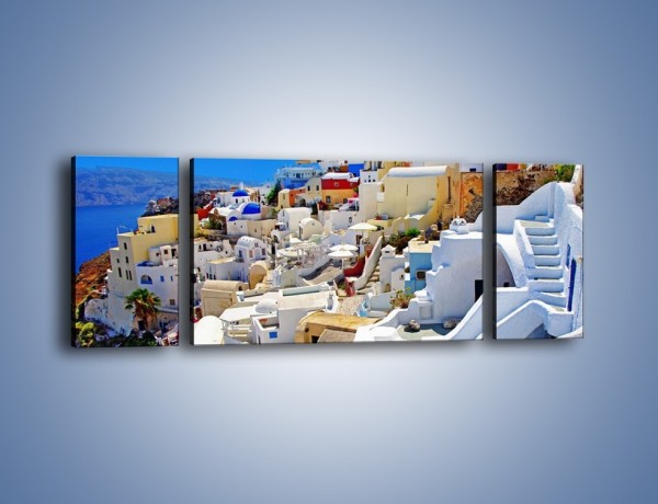 Obraz na płótnie – Urokliwe miasteczko w Santorini – trzyczęściowy AM426W5