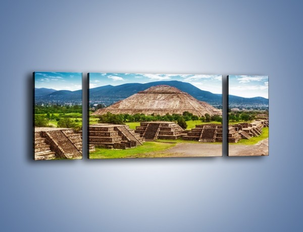 Obraz na płótnie – Piramida Słońca w Meksyku – trzyczęściowy AM450W5