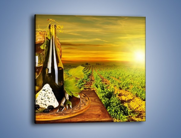 Obraz na płótnie – Wino o zachodzie słońca – jednoczęściowy kwadratowy JN024