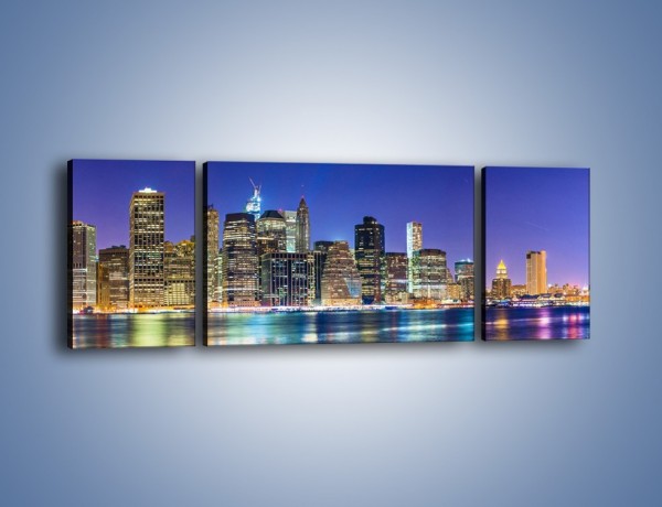 Obraz na płótnie – Kolorowa panorama Nowego Yorku – trzyczęściowy AM479W5