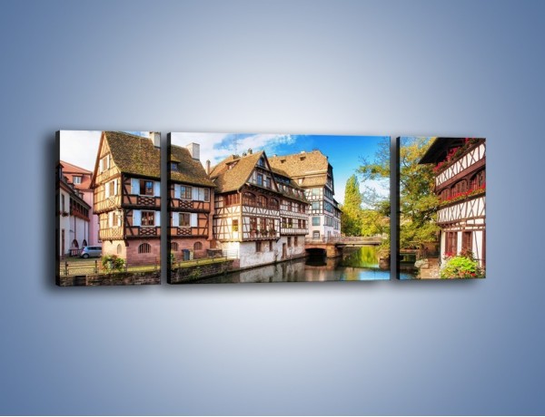 Obraz na płótnie – Tradycyjna architektura Strasburga – trzyczęściowy AM485W5