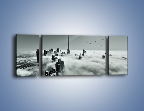 Obraz na płótnie – Centrum Dubaju we mgle – trzyczęściowy AM502W5
