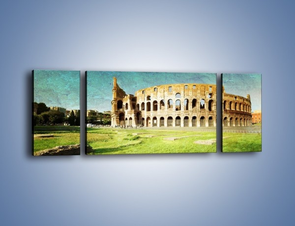 Obraz na płótnie – Koloseum w stylu vintage – trzyczęściowy AM503W5