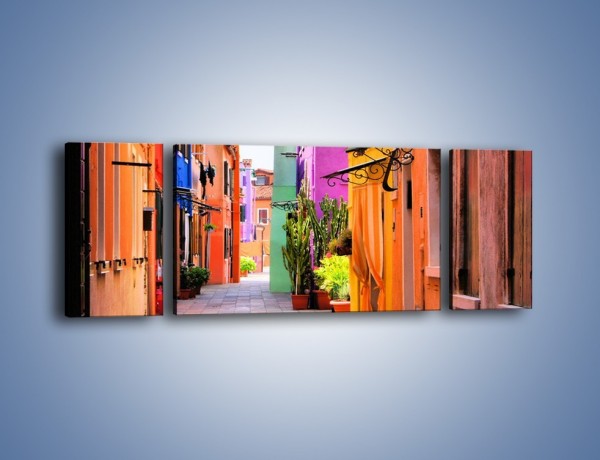 Obraz na płótnie – Kolorowa uliczka we włoskim Burano – trzyczęściowy AM509W5