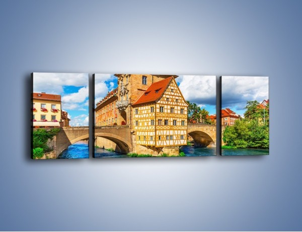 Obraz na płótnie – Ratusz w mieście Bamberg – trzyczęściowy AM513W5