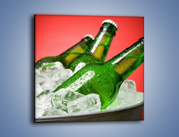 Obraz na płótnie – Zmrożone butelki piwa – jednoczęściowy kwadratowy JN025