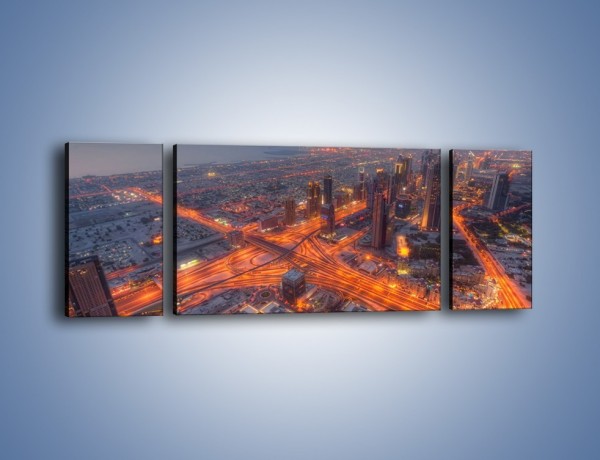 Obraz na płótnie – Panorama Dubaju o poranku – trzyczęściowy AM538W5