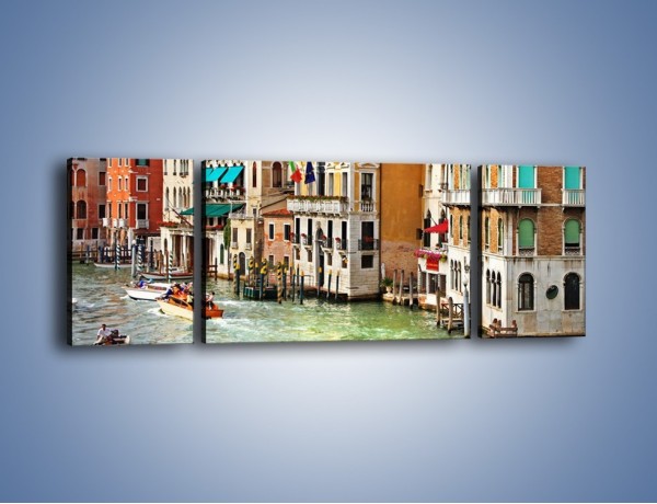 Obraz na płótnie – Kolorowe domu Wenecji – trzyczęściowy AM555W5