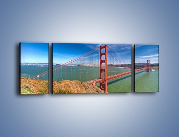 Obraz na płótnie – Most Golden Gate o poranku – trzyczęściowy AM600W5