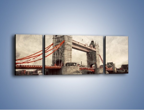 Obraz na płótnie – Tower Bridge w stylu vintage – trzyczęściowy AM668W5