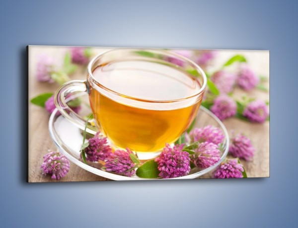 Obraz na płótnie – Herbata z kwiatami – jednoczęściowy panoramiczny JN283