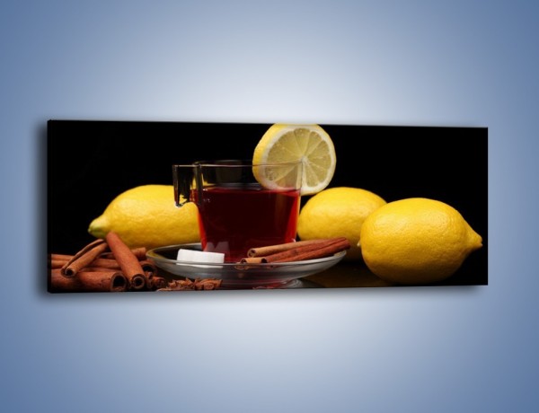 Obraz na płótnie – Mocna herbatka z cytryną – jednoczęściowy panoramiczny JN284