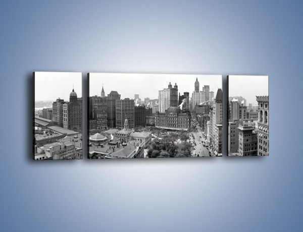 Obraz na płótnie – Manhattan na początku XX wieku – trzyczęściowy AM686W5