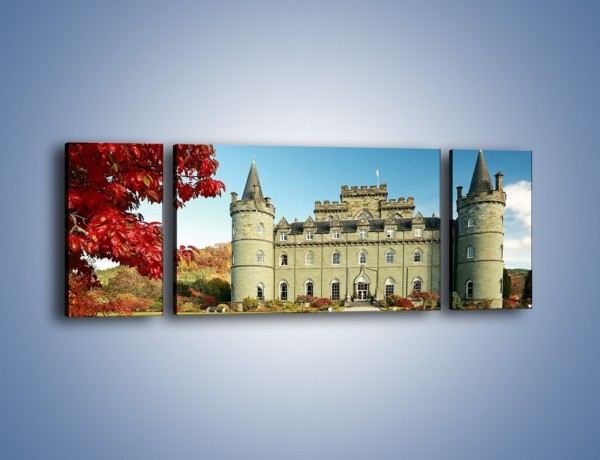 Obraz na płótnie – Zamek Inveraray w Szkocji – trzyczęściowy AM691W5