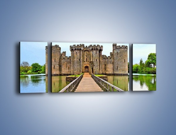 Obraz na płótnie – Zamek Bodiam w Wielkiej Brytanii – trzyczęściowy AM692W5