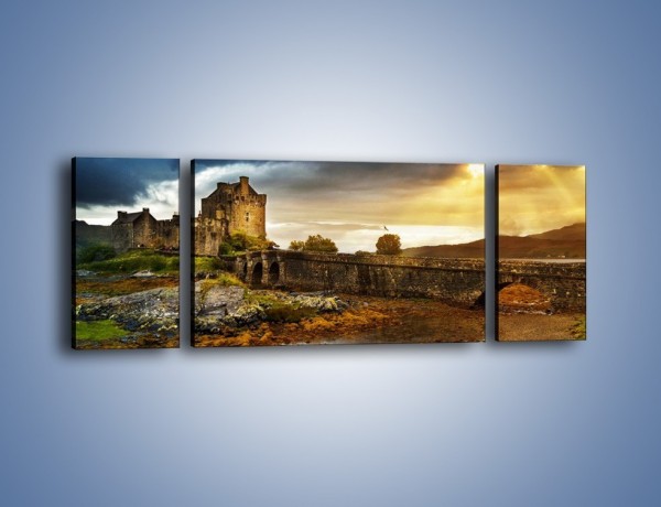 Obraz na płótnie – Zamek Eilean Donan w Szkocji – trzyczęściowy AM697W5