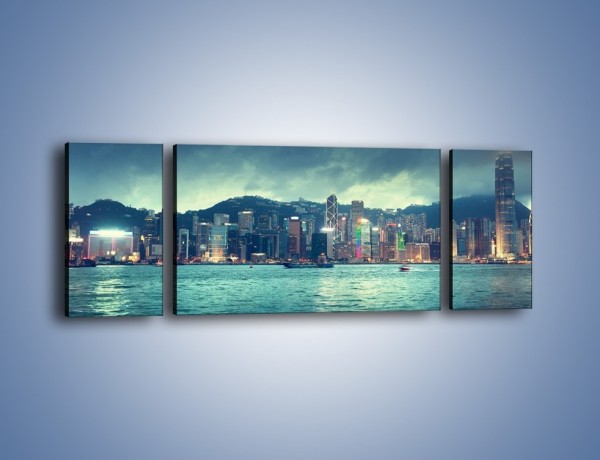 Obraz na płótnie – Linia nabrzeża Hong Kongu – trzyczęściowy AM708W5
