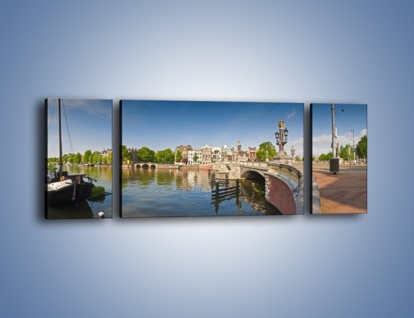 Obraz na płótnie – Most Blauwbrug w Amsterdamie – trzyczęściowy AM713W5