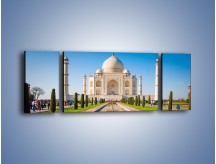 Obraz na płótnie – Taj Mahal pod błękitnym niebem – trzyczęściowy AM750W5