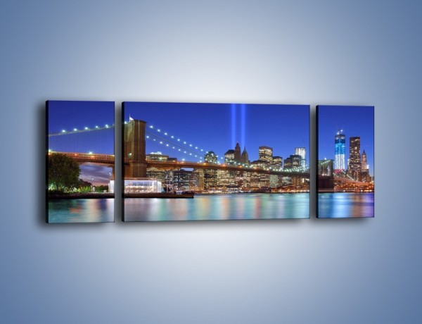 Obraz na płótnie – Świetlne kolumny w Nowym Jorku – trzyczęściowy AM757W5