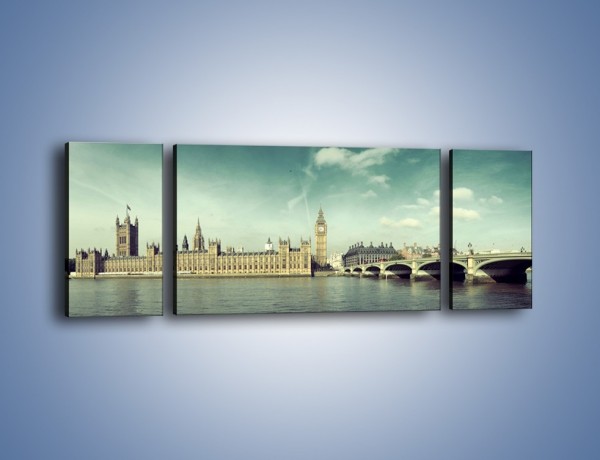 Obraz na płótnie – Panorama Pałacu Westminsterskiego – trzyczęściowy AM758W5