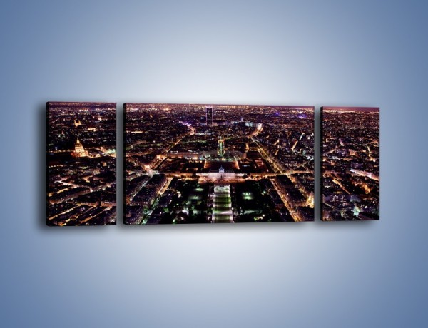 Obraz na płótnie – Panorama Paryża z Wieży Eiffla – trzyczęściowy AM764W5