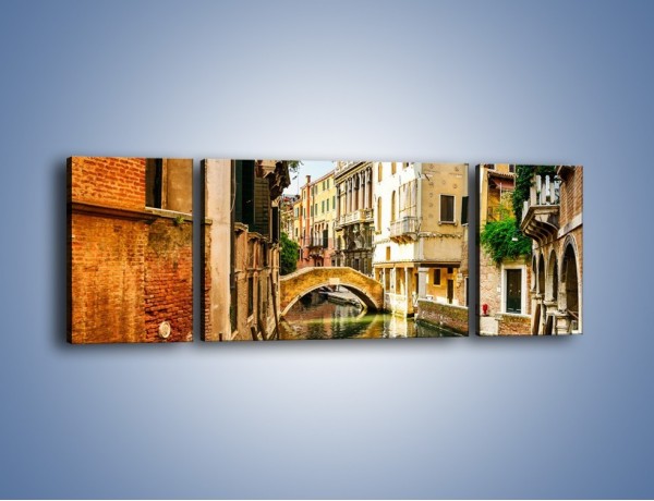 Obraz na płótnie – Romantyczny kanał w Wenecji – trzyczęściowy AM795W5