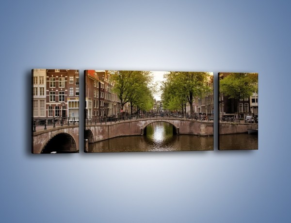Obraz na płótnie – Amsterdamski kanał – trzyczęściowy AM800W5