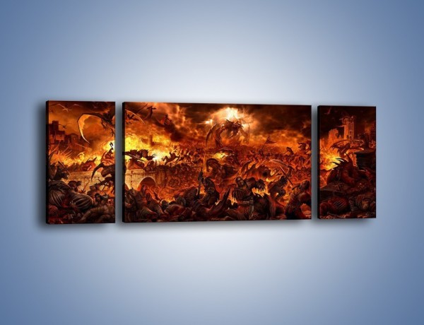 Obraz na płótnie – Bitwa z demonami – trzyczęściowy GR137W5